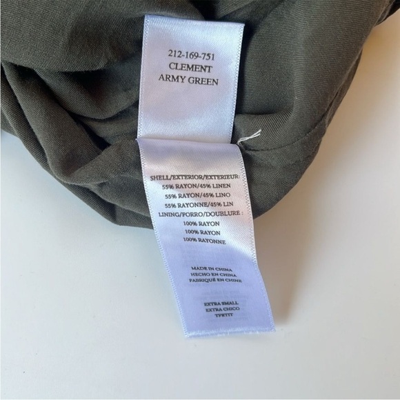 Rails Clement Button Front Midi Dress In Army Green with Tie Waist - Picture 12 of 12